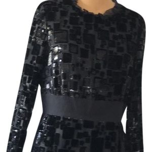 TORY BURCH black sparkly velvet burn-out dress new